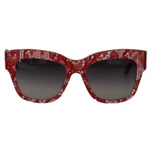 Dolce & Gabbana Red Lace Acetate Rectangle Shades  DG4231F  Women's Sunglasses